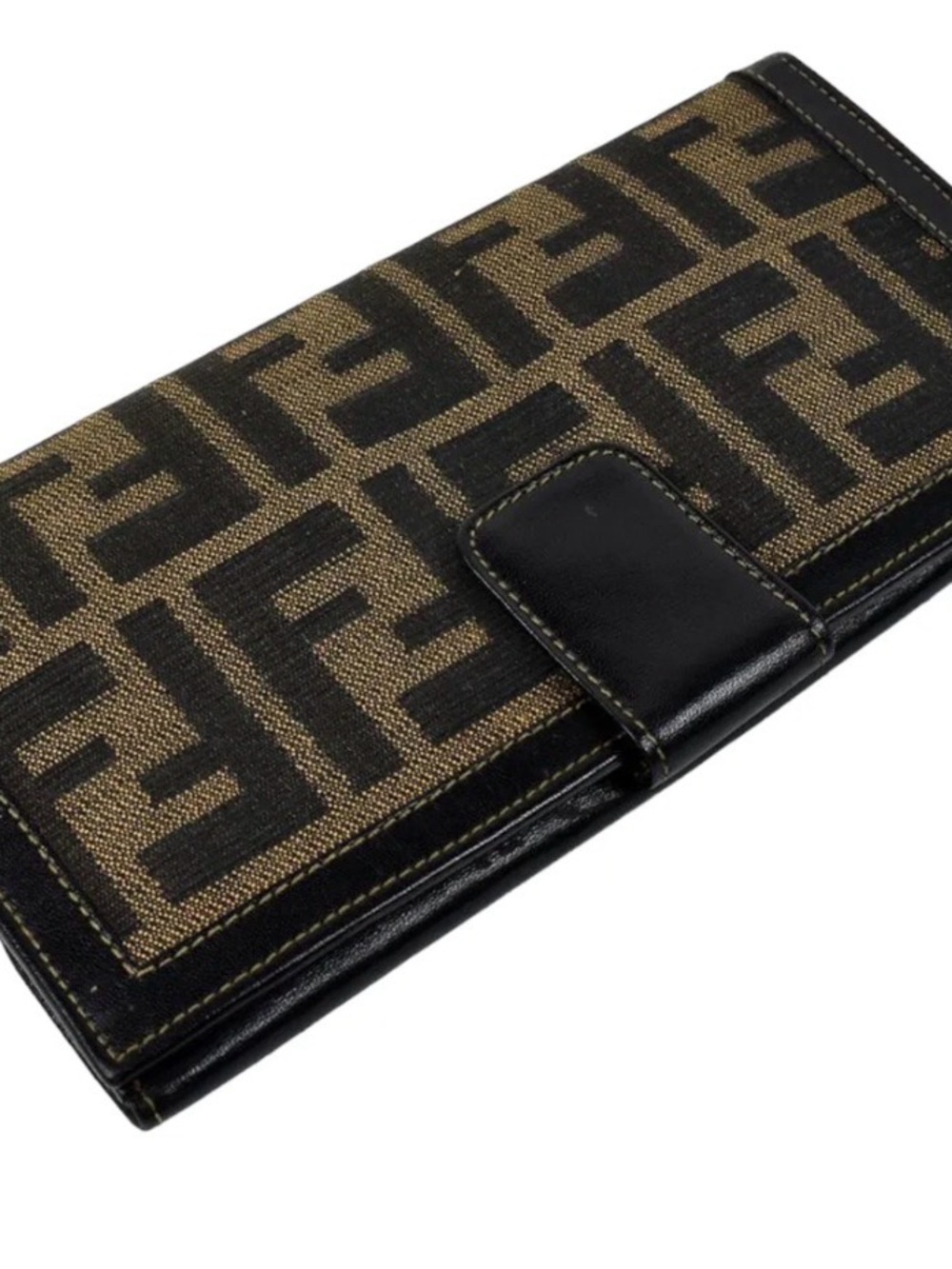 Fendi Zucca Canvas Wallet Clutch in Brown and Black - Picture 2 of 7